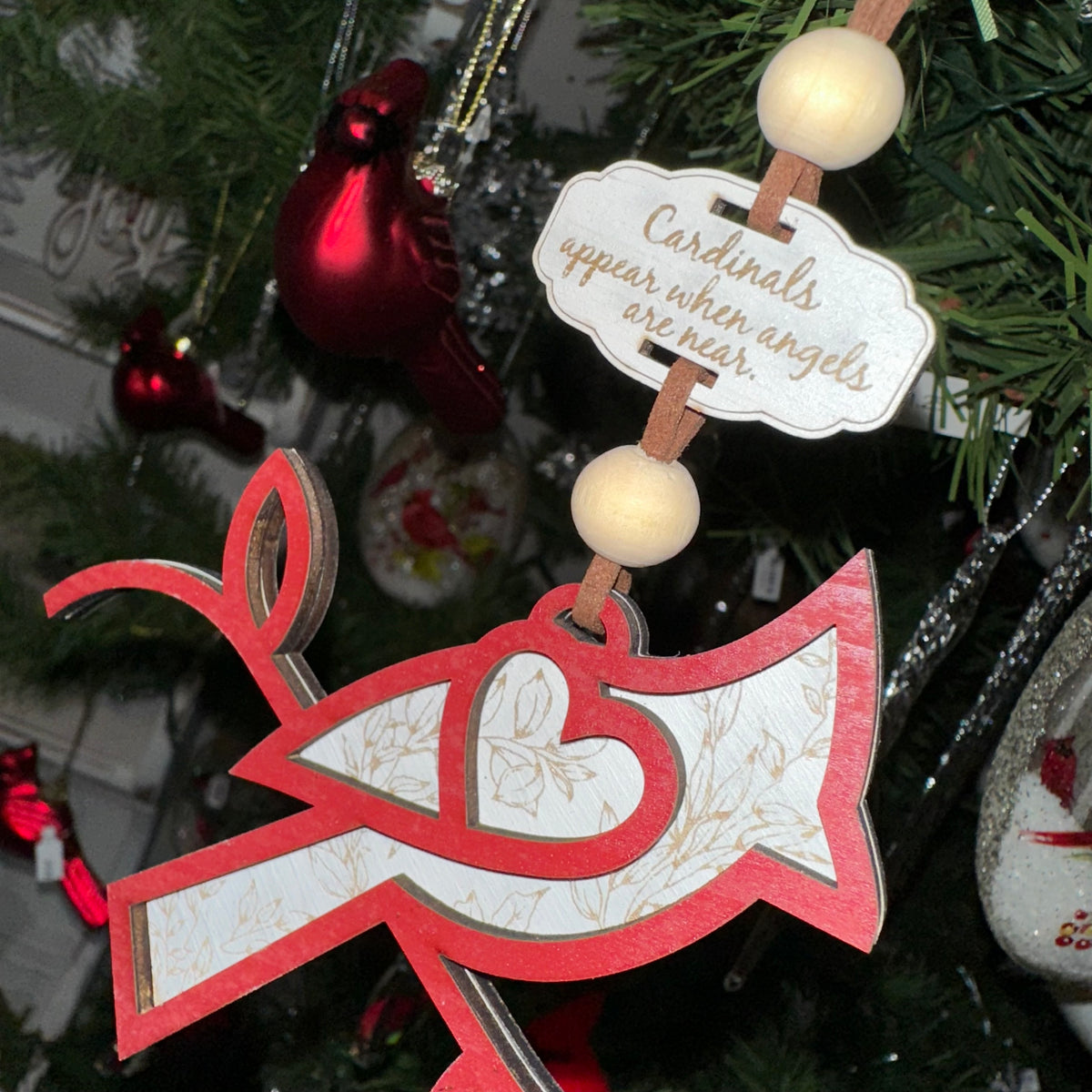 Cardinals Appear When Angels Are Near | Engraved Cardinal Ornament