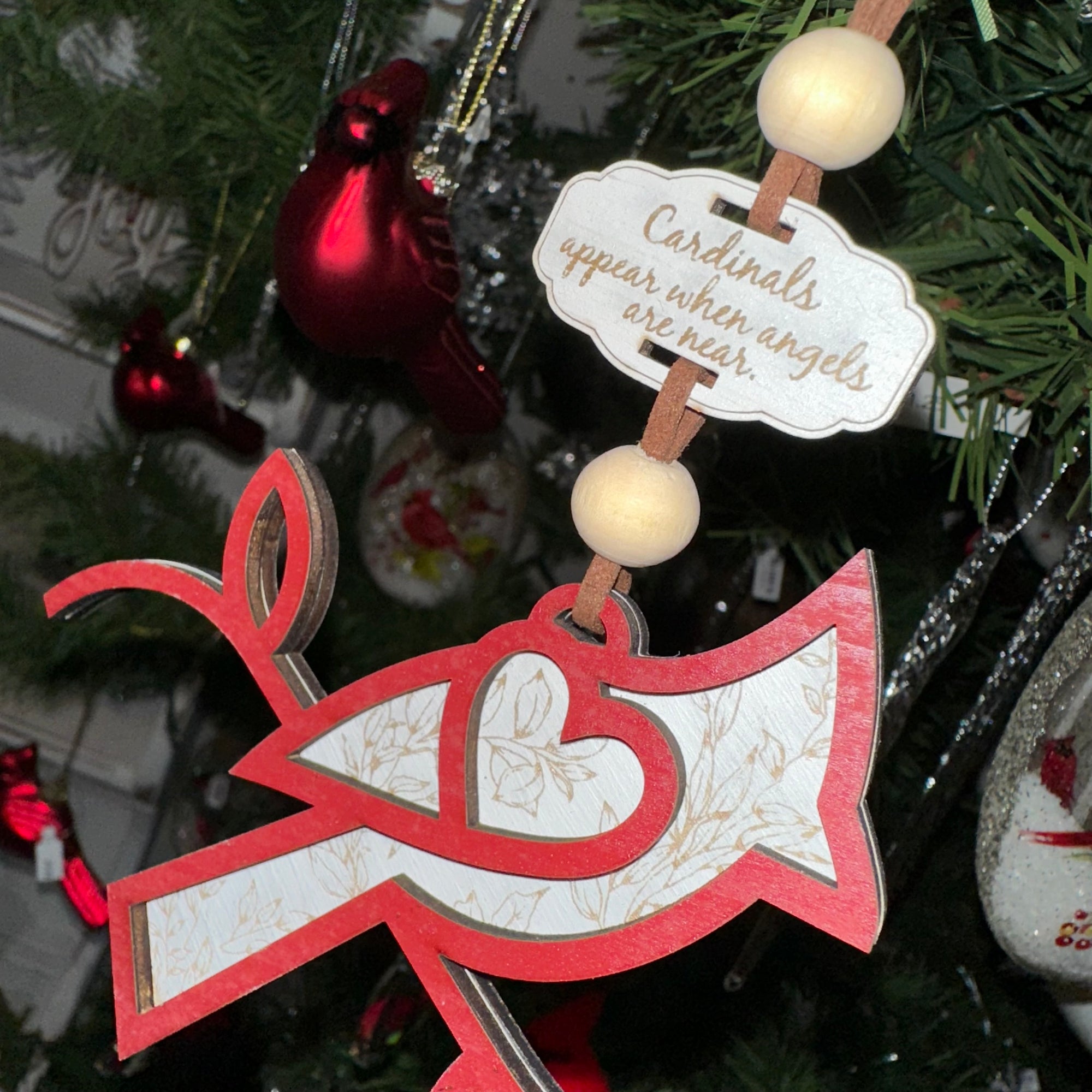 Cardinals Appear When Angels Are Near | Engraved Cardinal Ornament