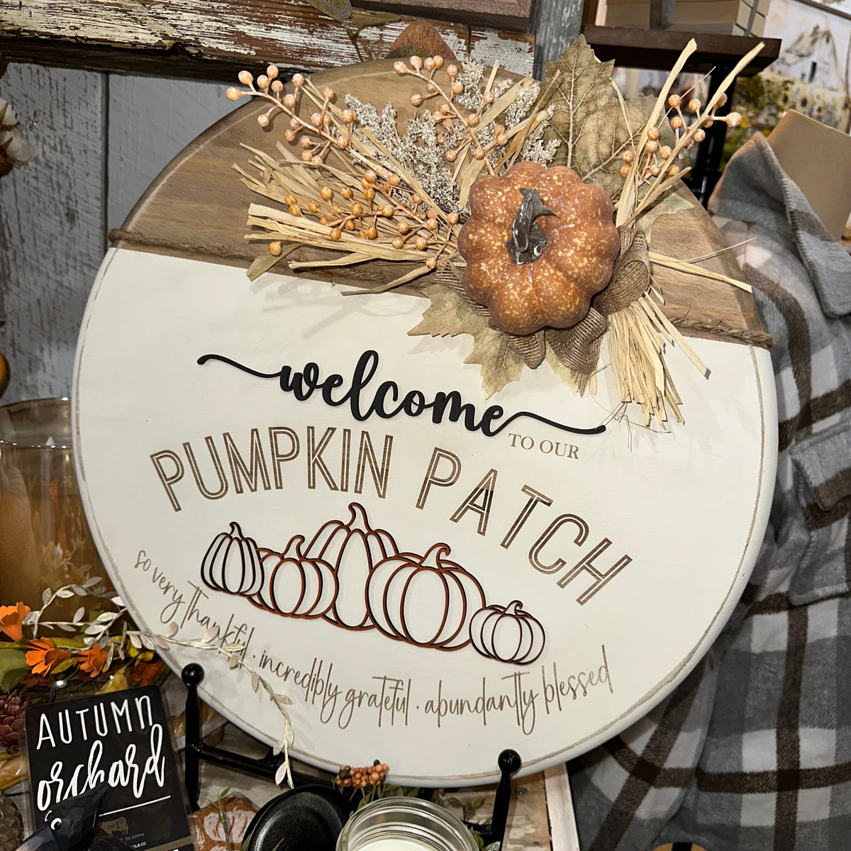 Welcome to Our Pumpkin Patch | 18&quot; Handmade Sign