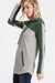 French Terry Striped Hoodie |Olive