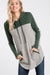 French Terry Striped Hoodie |Olive