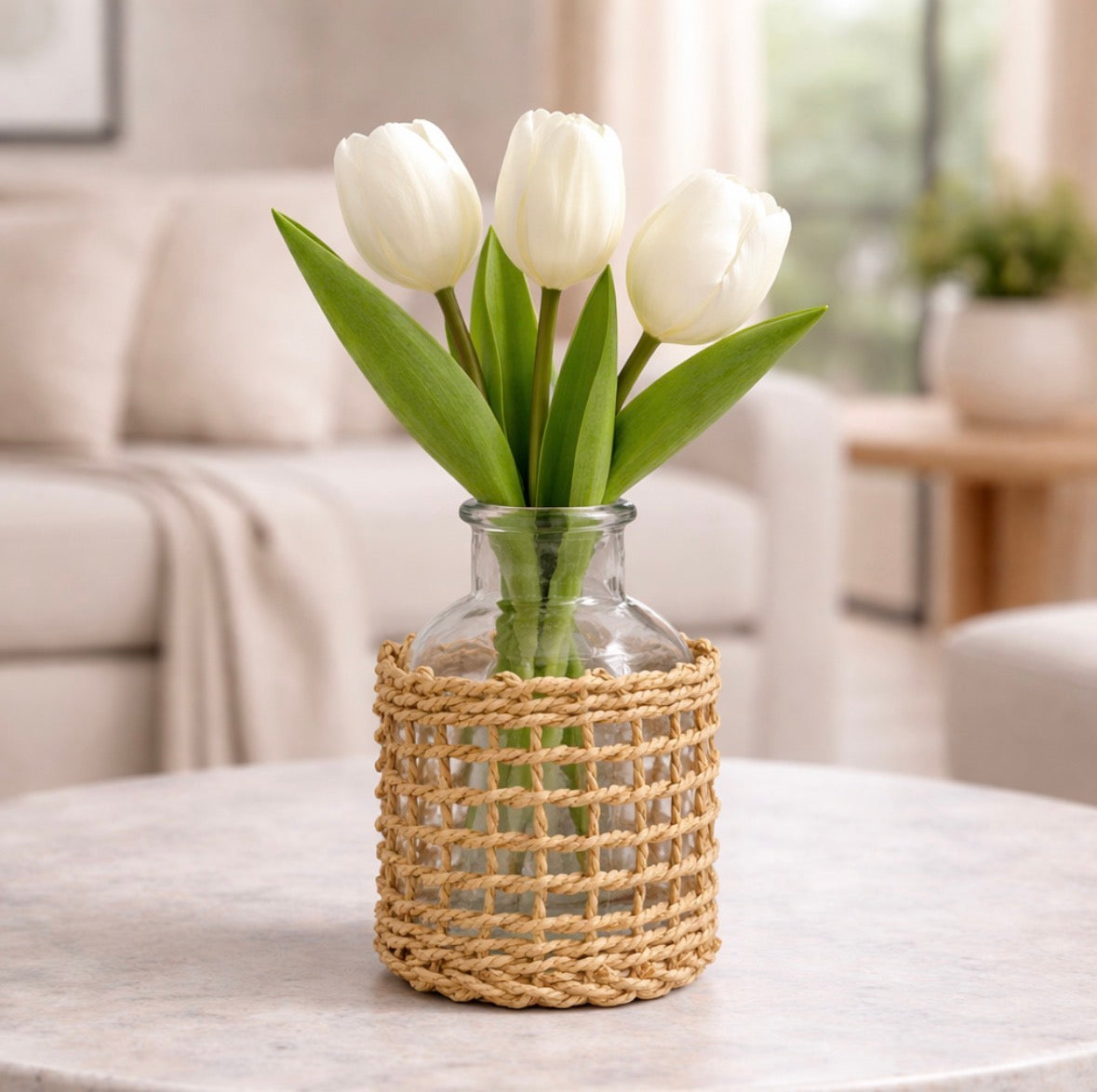Woven Glass Bottle Vase