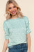 Mint Floral Puff Sleeve Top