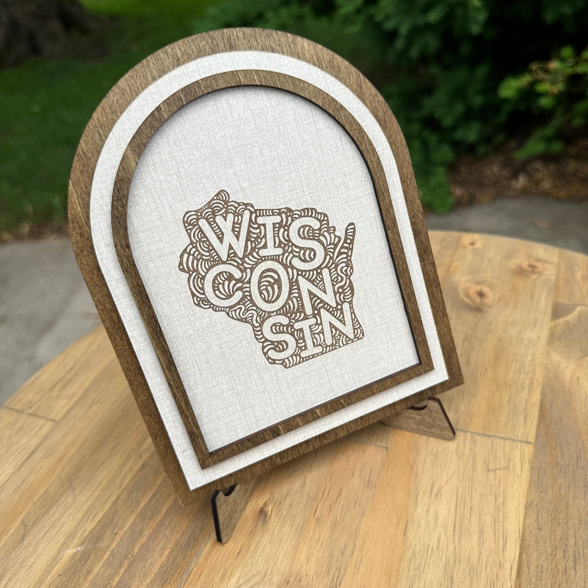 Wisconsin Wood Arch Sign | Wisconsin Home Decor Gift