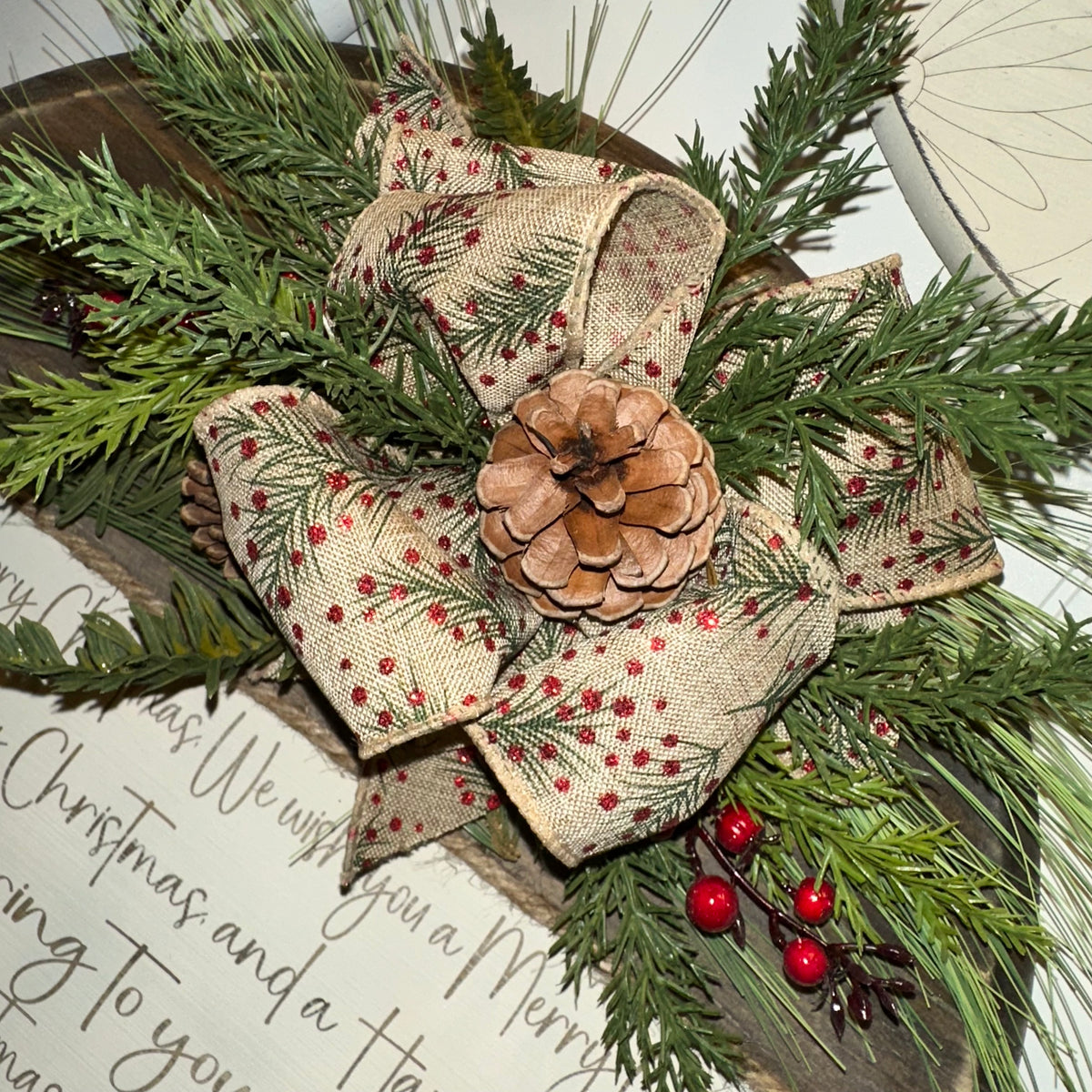 We Wish You A Merry Christmas | Pine &amp; Berries | Custom Sign