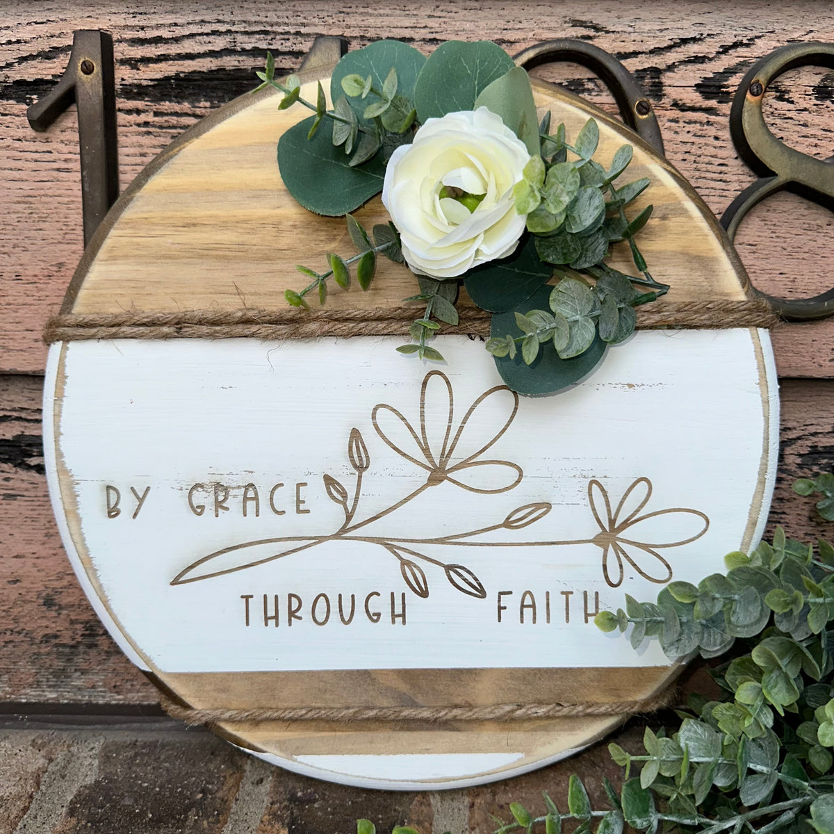 By Grace, Through Faith | Handmade Wood Sign