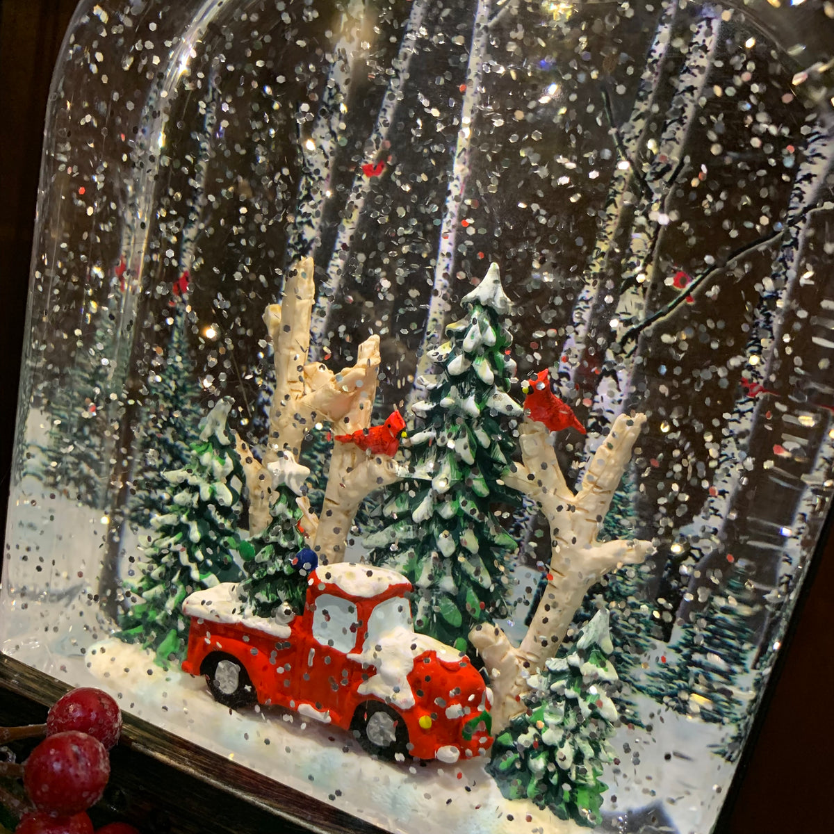 Winter Scene Spinning Water Globe | Battery Operated