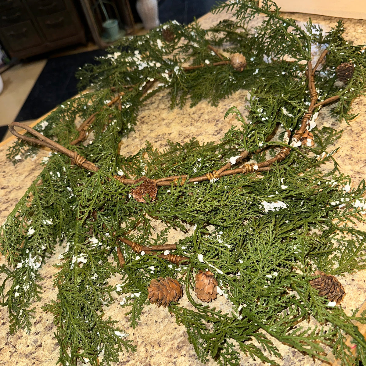 Snowy Cedar Pine Garland | Soft Touch | 5&#39;