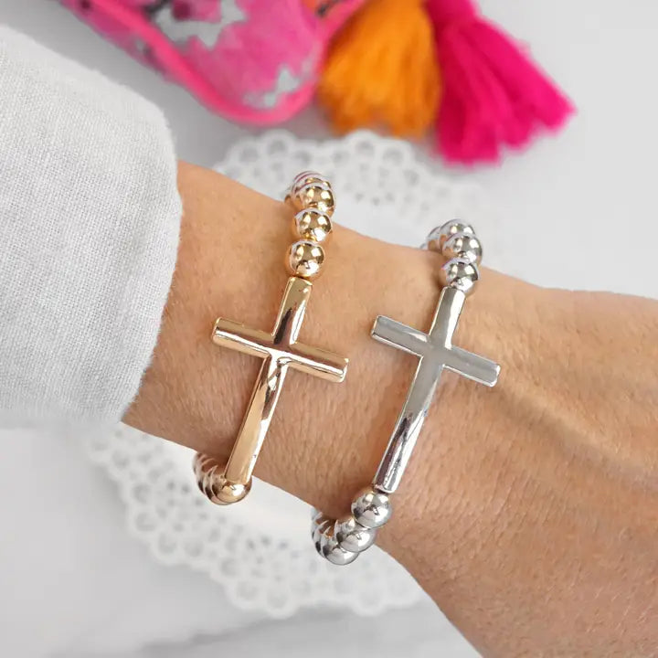 Cross Bracelet | Silver or Gold