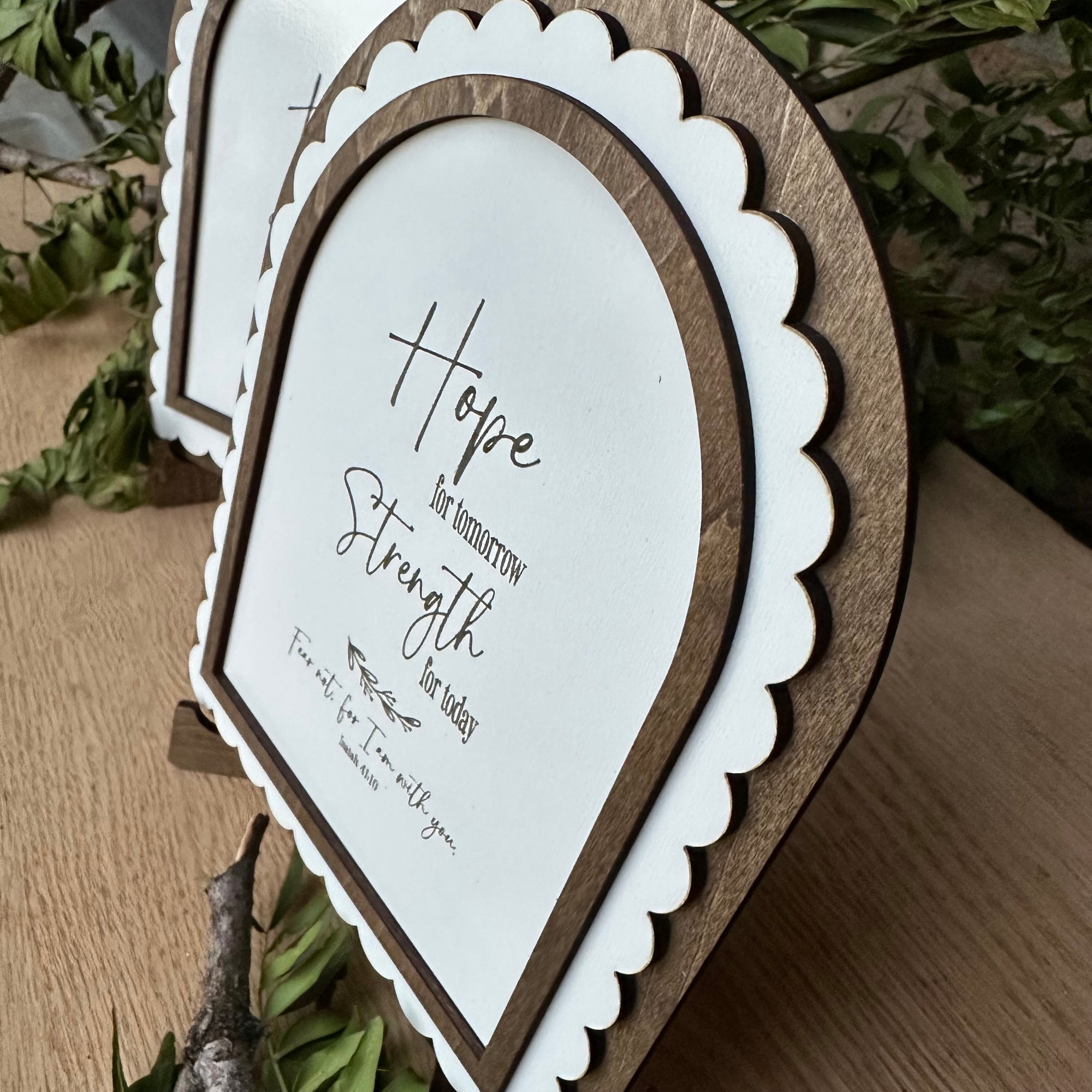 Hope for Tomorrow, Strength for Today | Scalloped Arch Sign