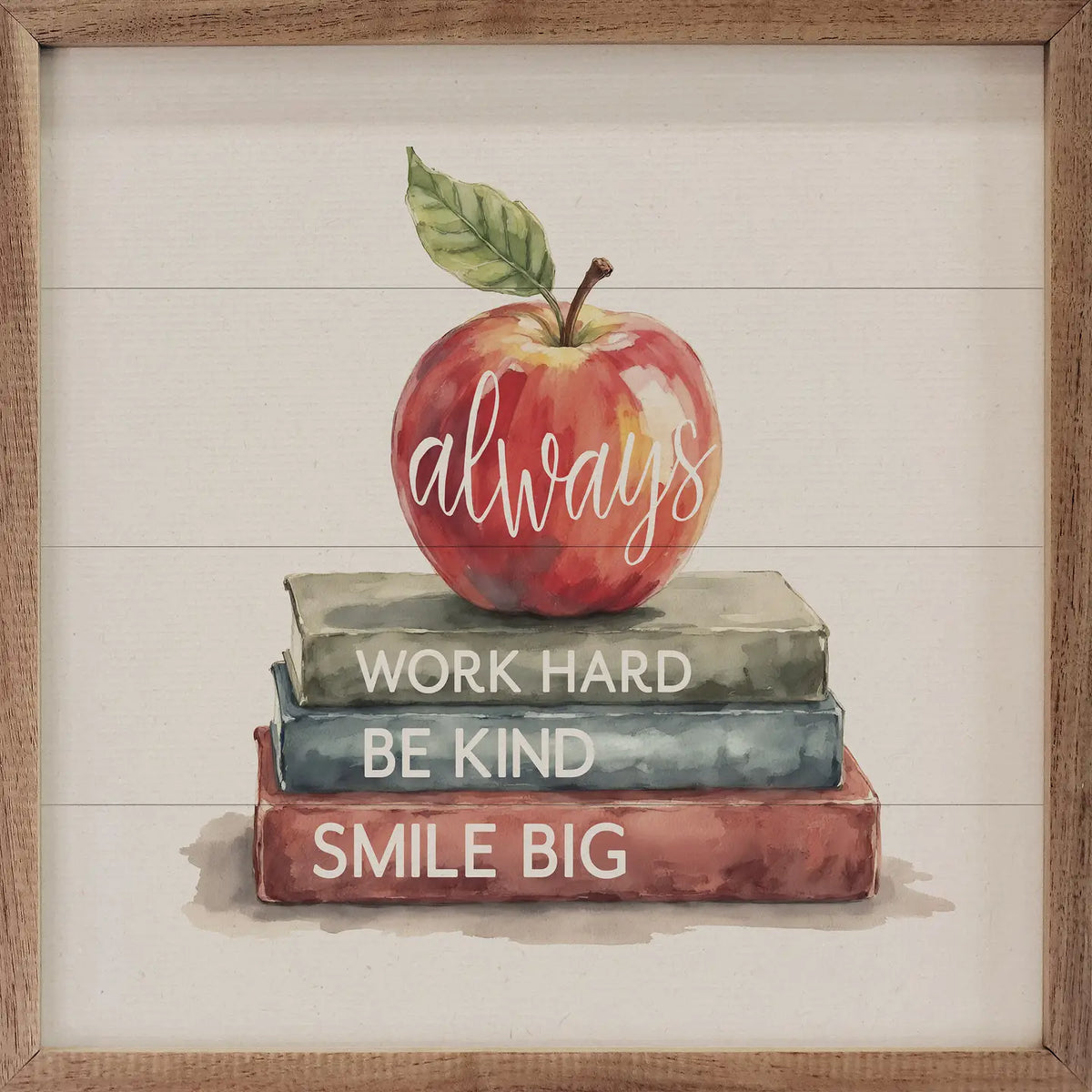 Be Kind Apple &amp; Book Stack | Wall Art