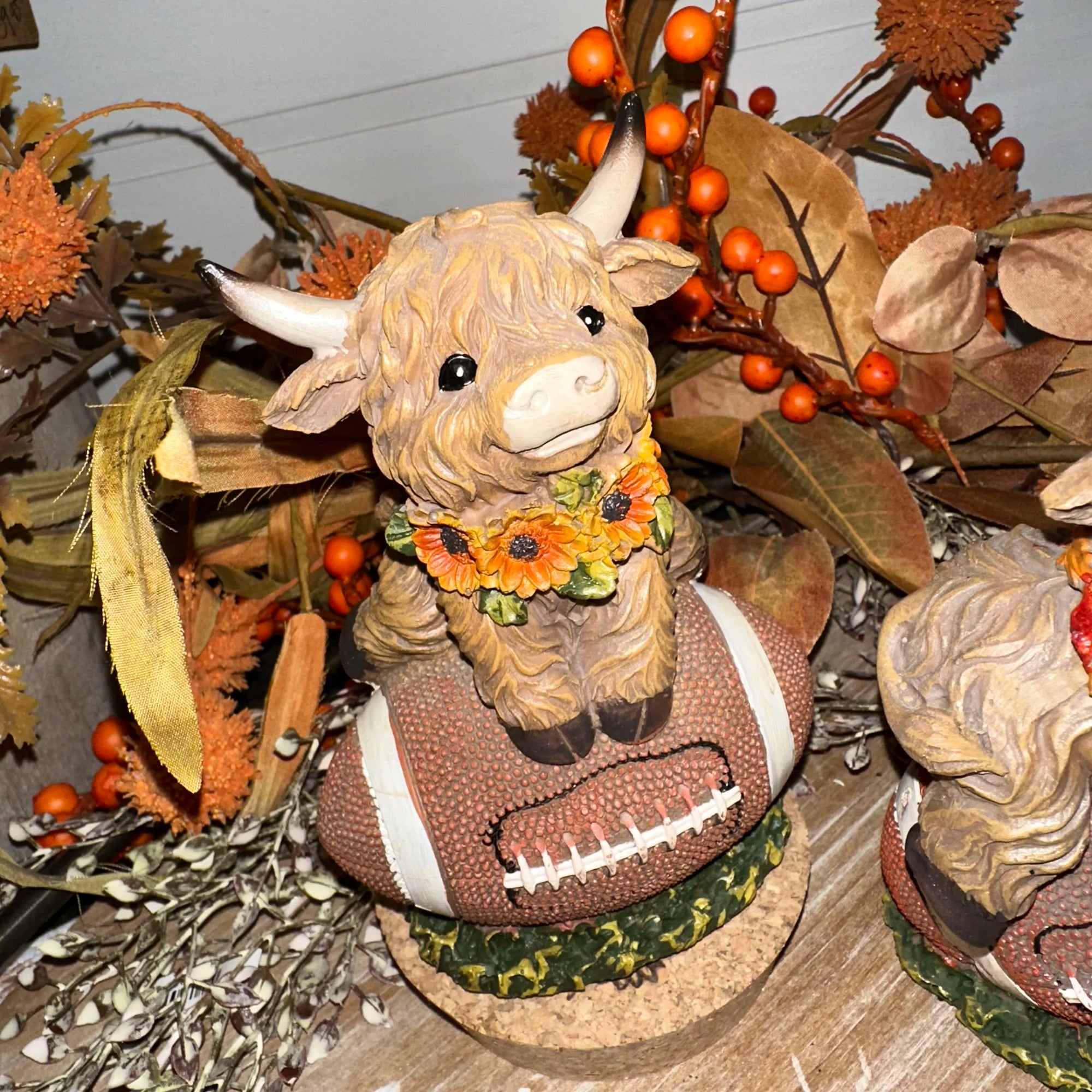 Harvest Highland Cow on Football