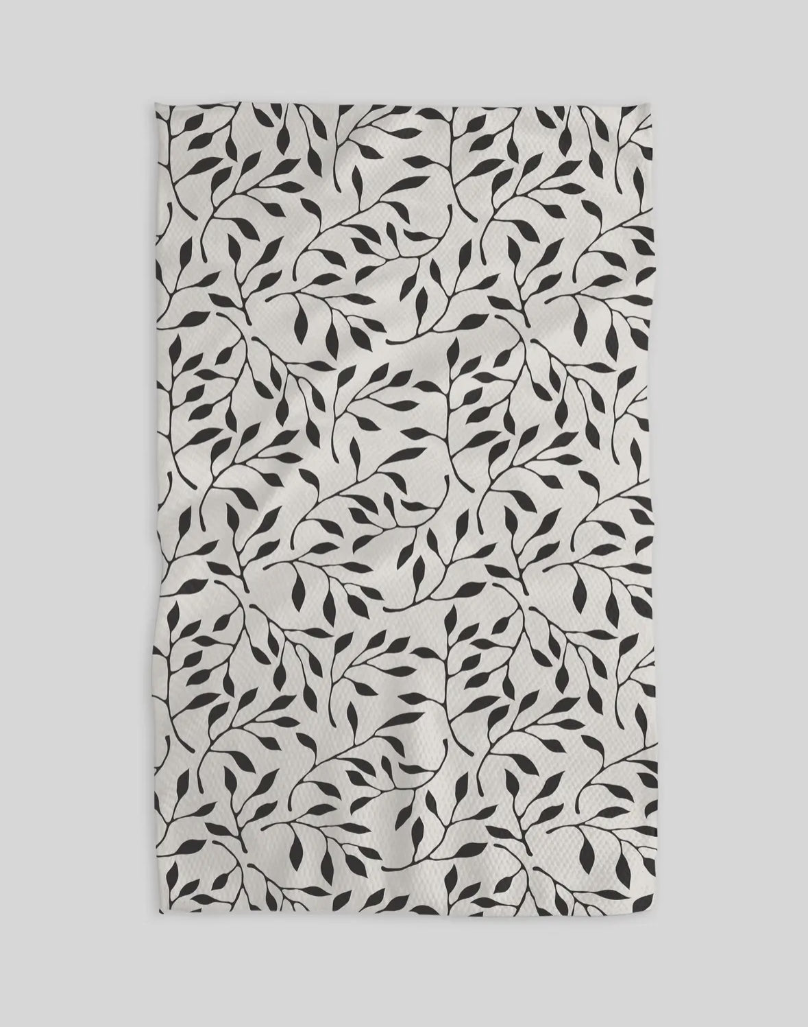 Geometry Kitchen Tea Towel | Leafy Black Vine