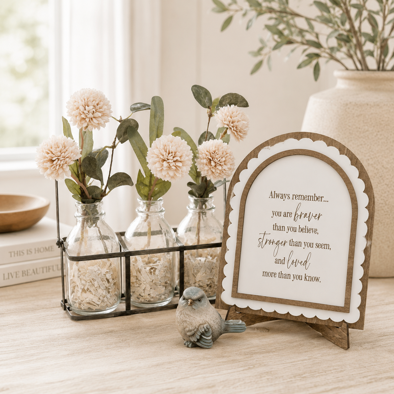 Always Remember You Are Braver Sign | Inspirational Encouragement Gift