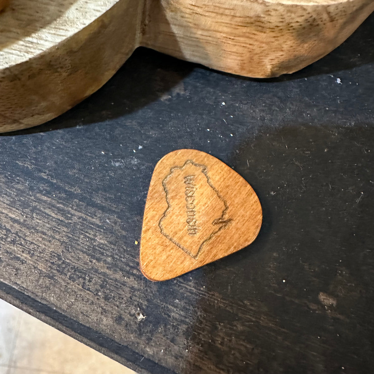 Guitar Pick Holder | Wisconsin | Wood Souvenir