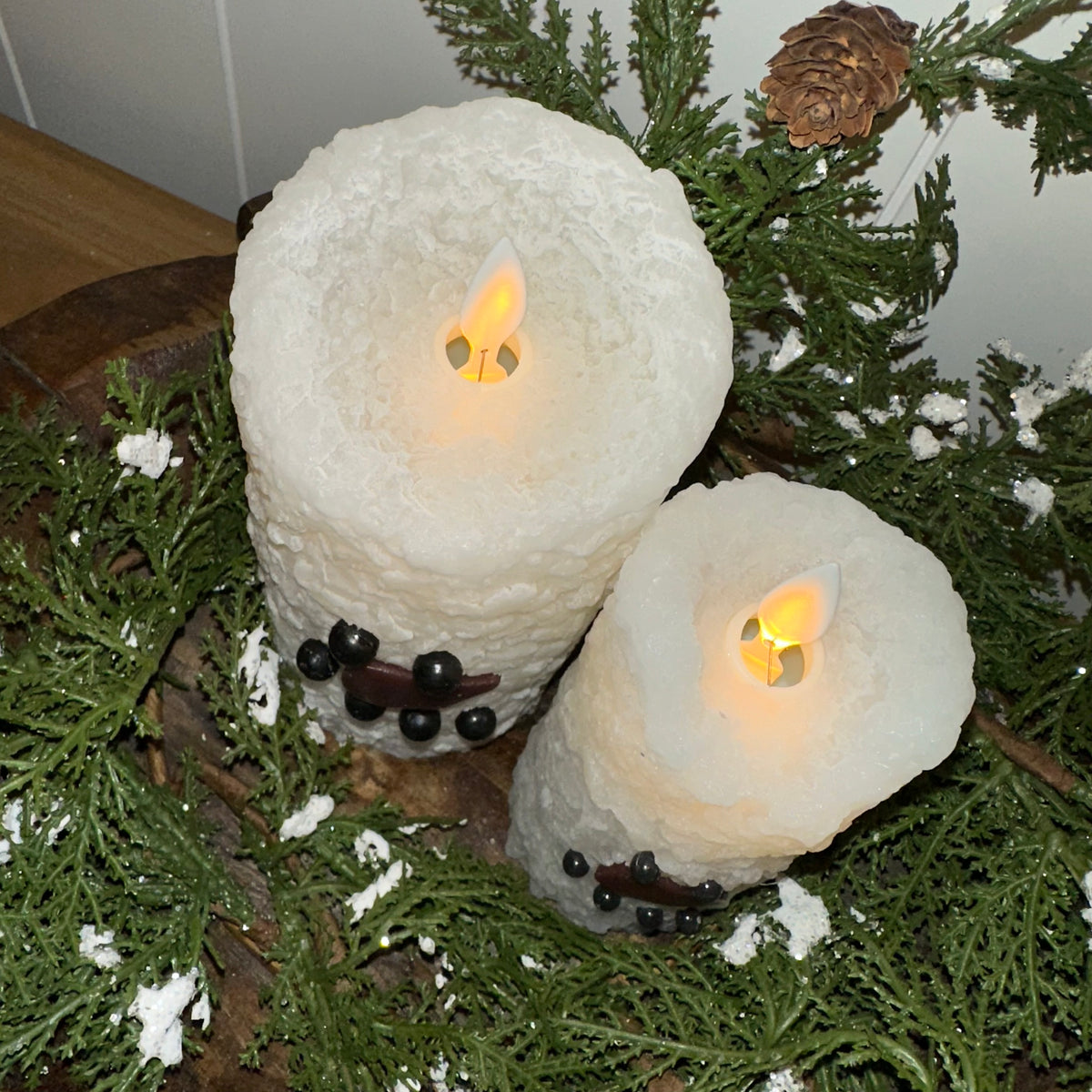 Snowman Candle | Flicker Flame | Battery Operated