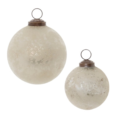 Mercury Glass Ornament | Frosty White