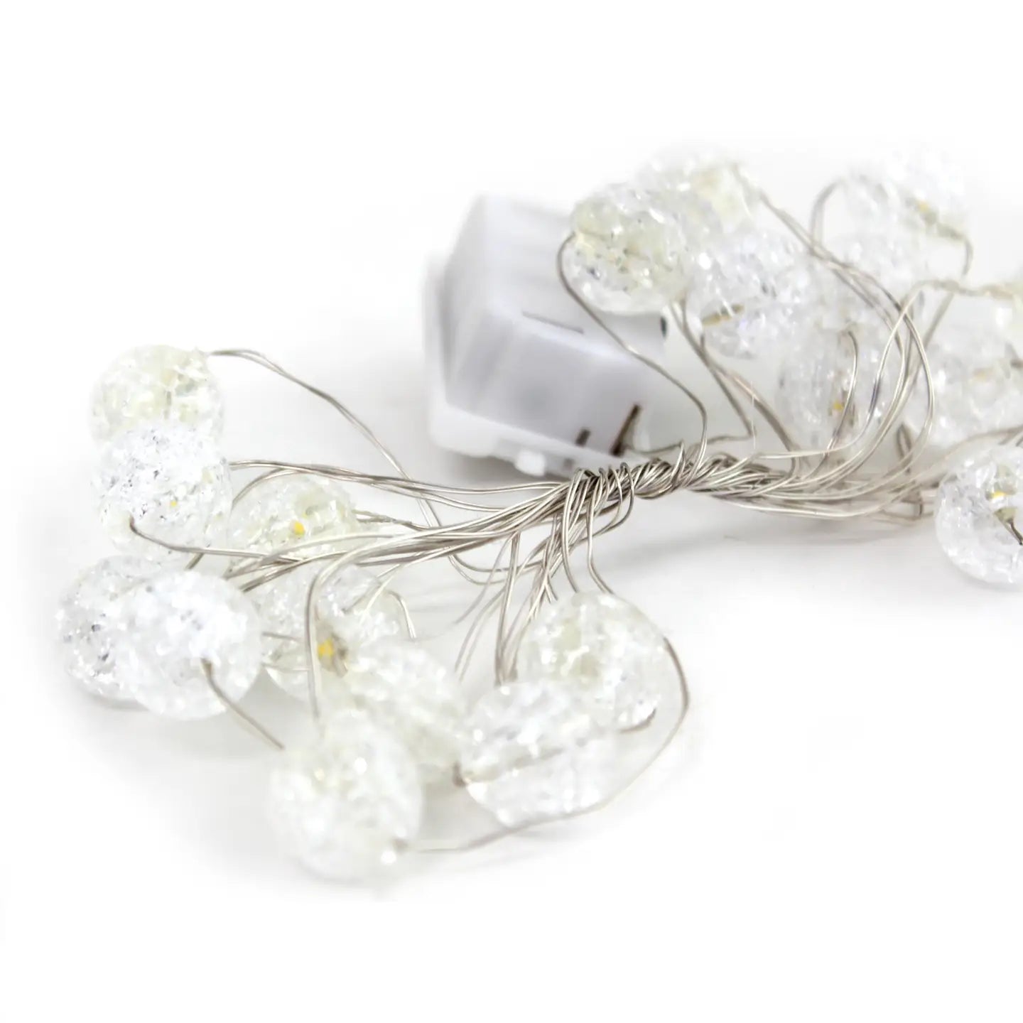 20 Crackle Bead LED String Lights | Battery-Operated | 6'