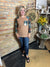 Waffle & Plaid Fall Top with Pocket