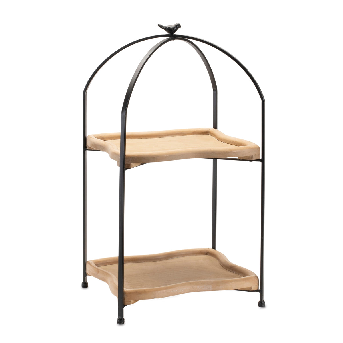 Double Tier Bird Finial Display Stand