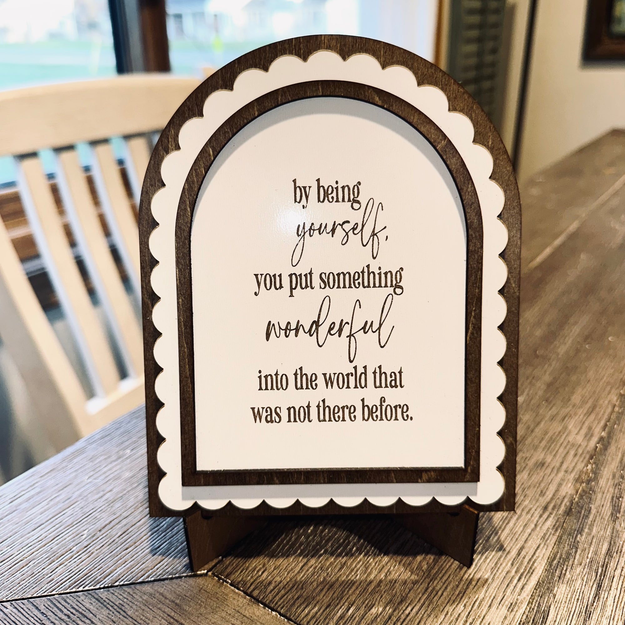 You Put Something Wonderful Into the World | Handmade Arched Art with Easel