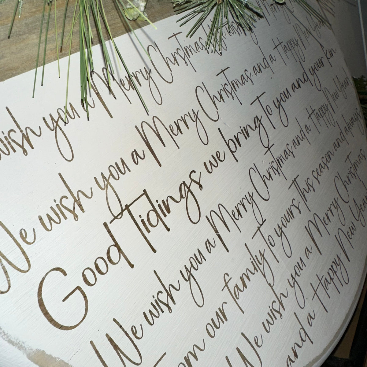 We Wish You A Merry Christmas | Grey Snowflakes | Custom Sign