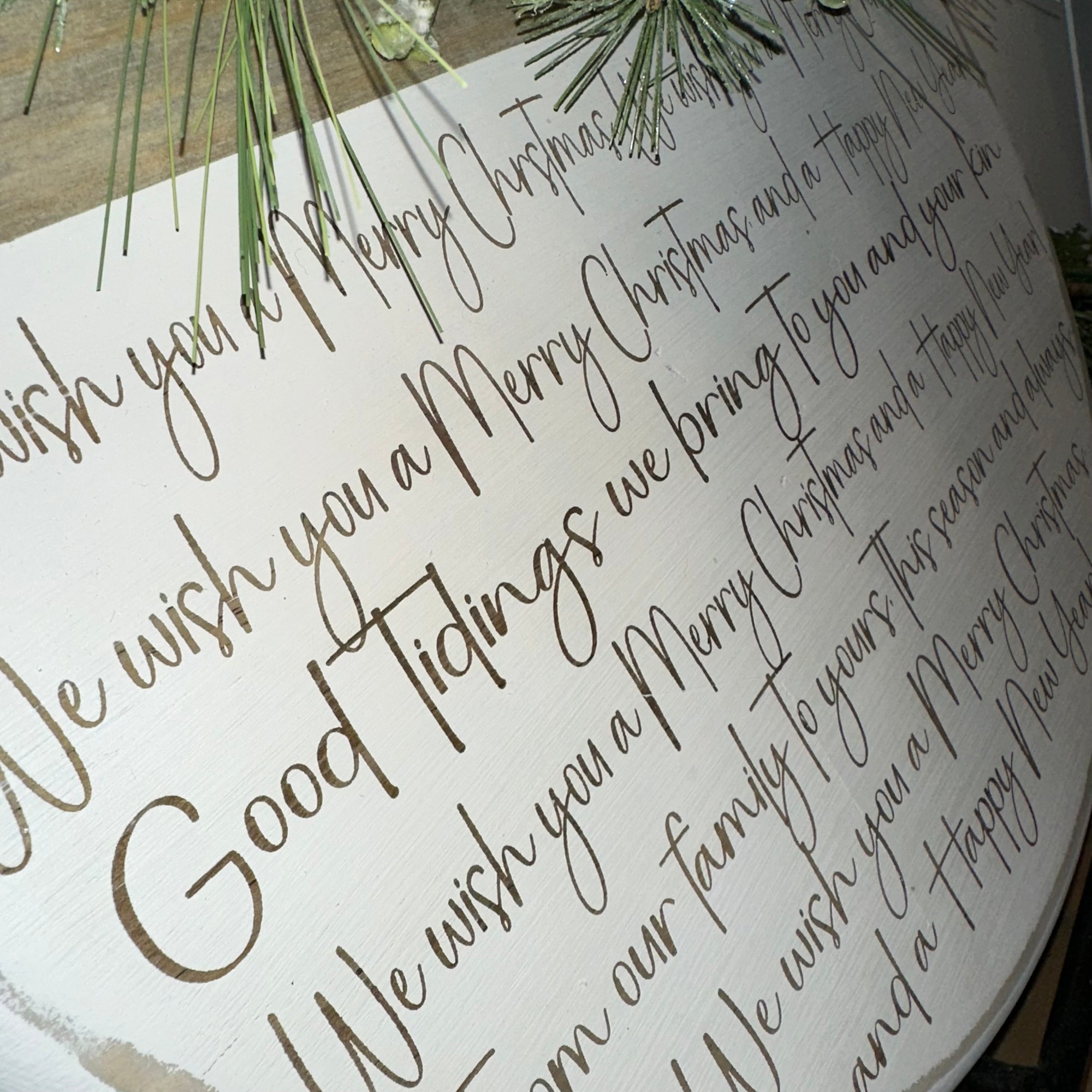 We Wish You A Merry Christmas | Grey Snowflakes | Custom Sign