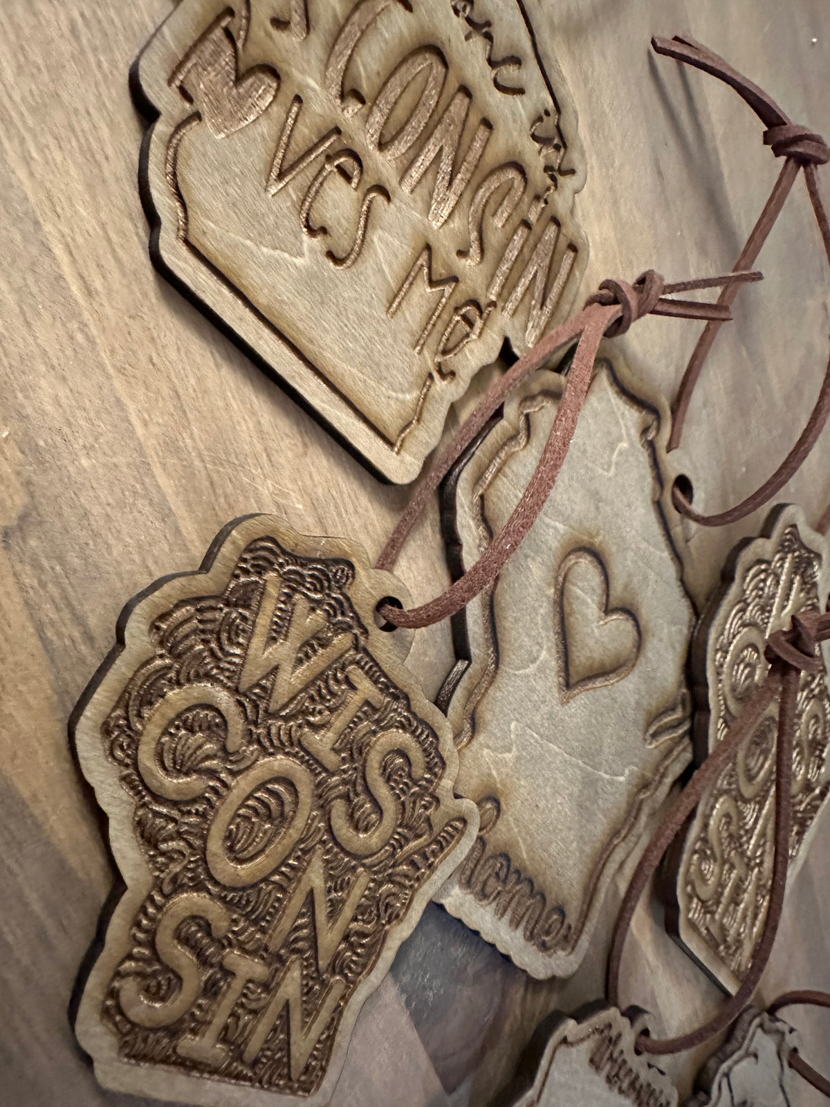 Wisconsin Laser Etched Ornament | Wood