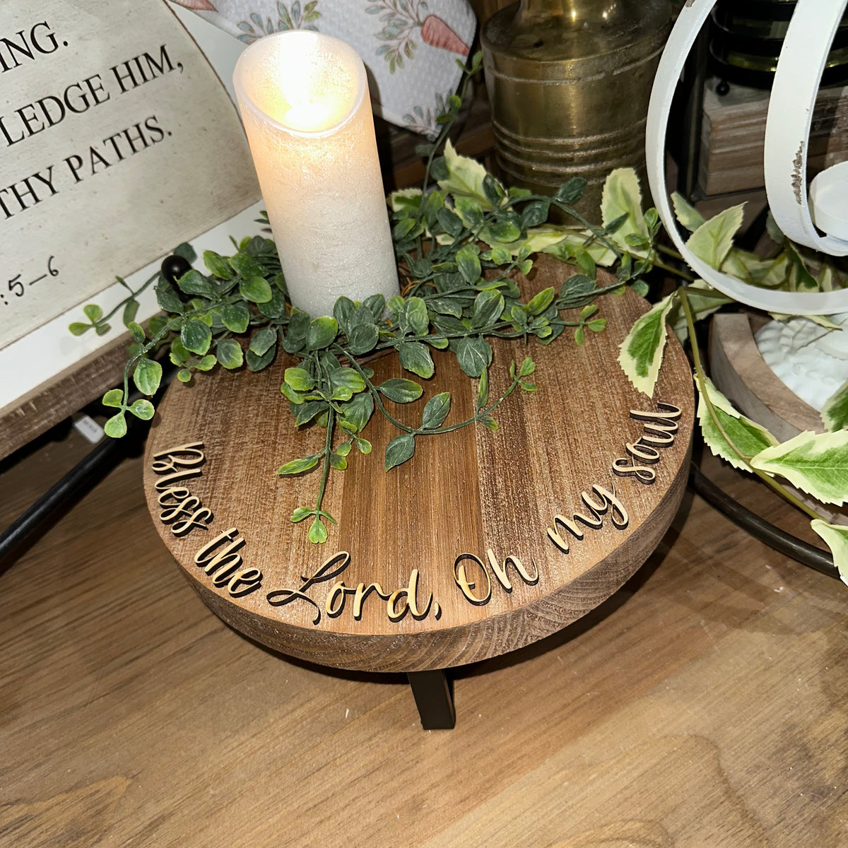 Bless the Lord Oh My Soul | Wood &amp; Metal Riser