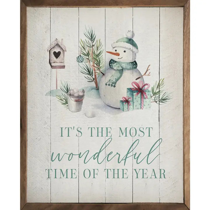 It&#39;s the Most Wonderful Time of the Year Snowman | Wall Art