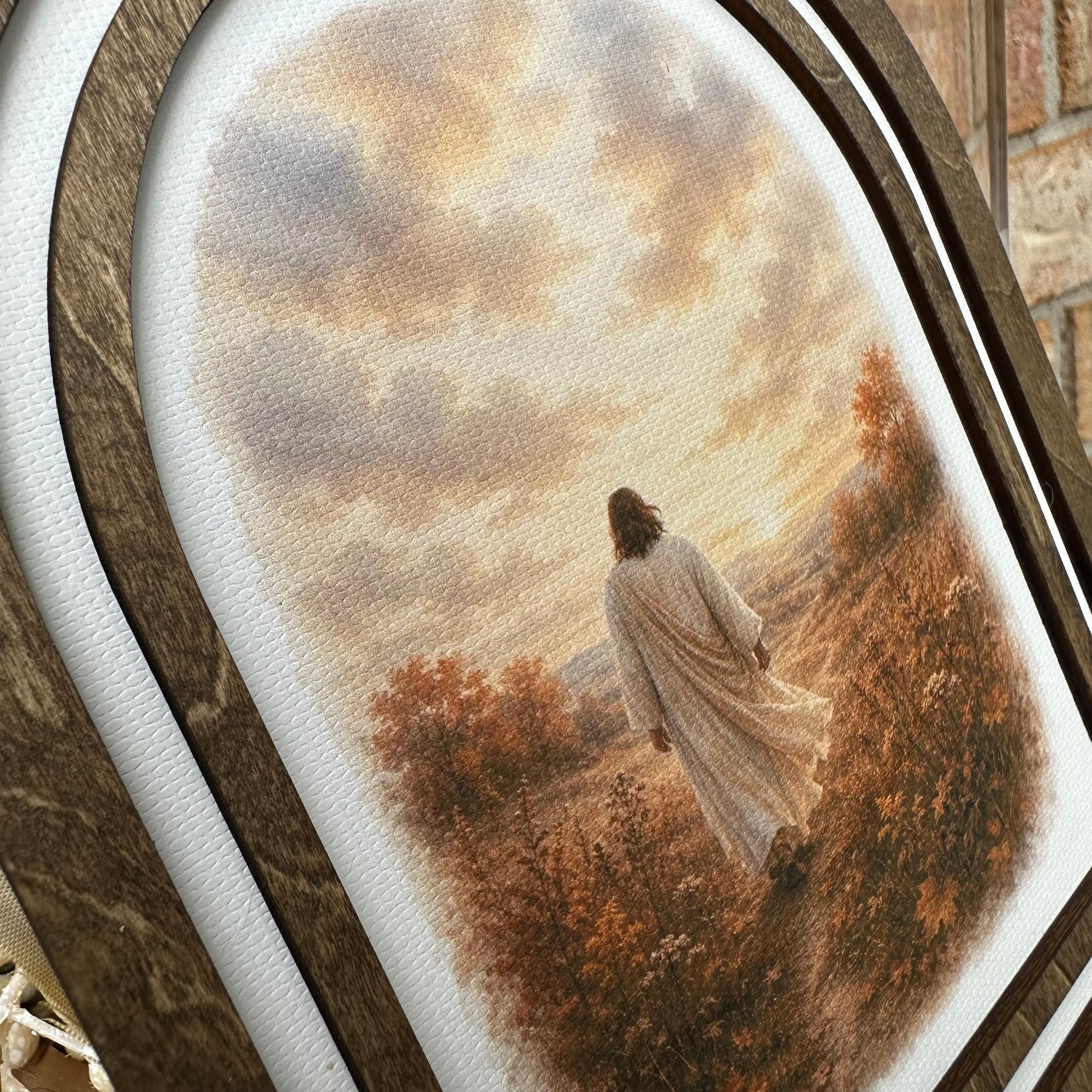 Jesus Walking in Autumn Meadow | Canvas Artwork