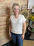 Ribbed V-Neck Top | Cream