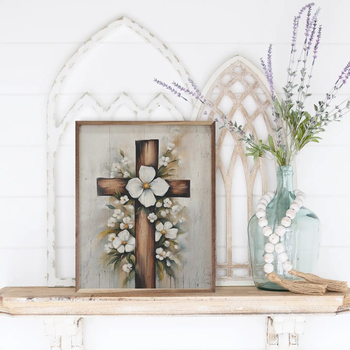 Cross with Flowers | Wall Art