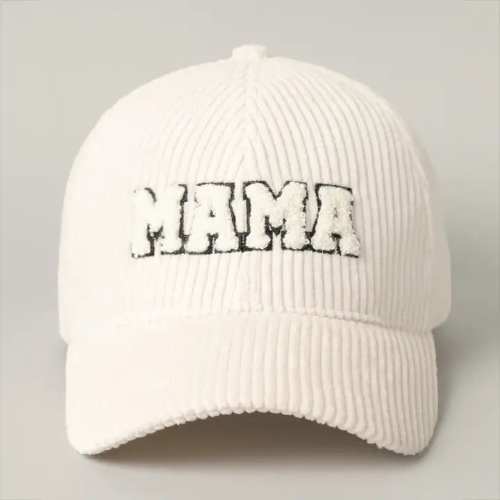 Mama | Embroidered Corduroy Baseball Cap