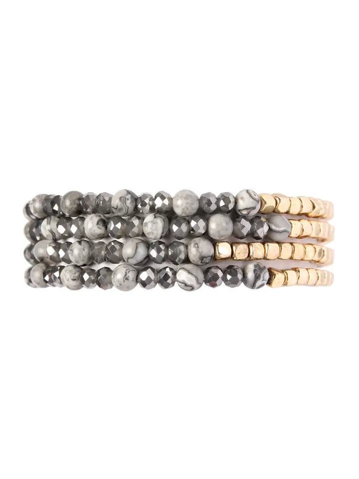 Bead Stack Bracelet | Black