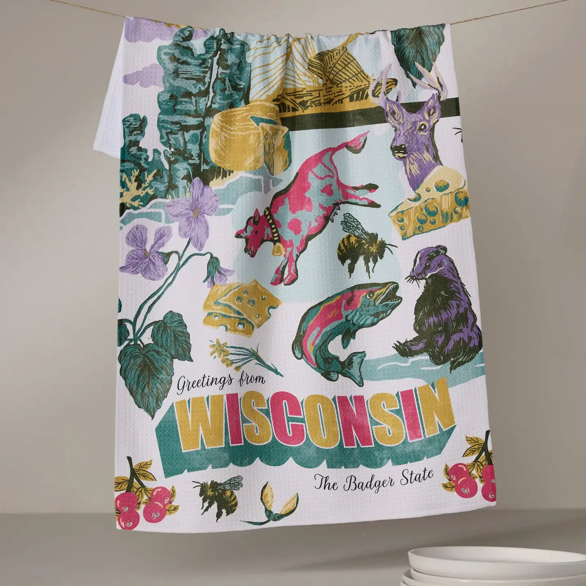 Geometry Kitchen Tea Towel | Greetings from Wisconsin