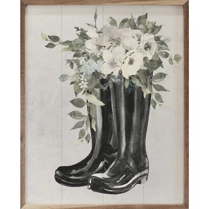 Boots with Flowers | Wall Art