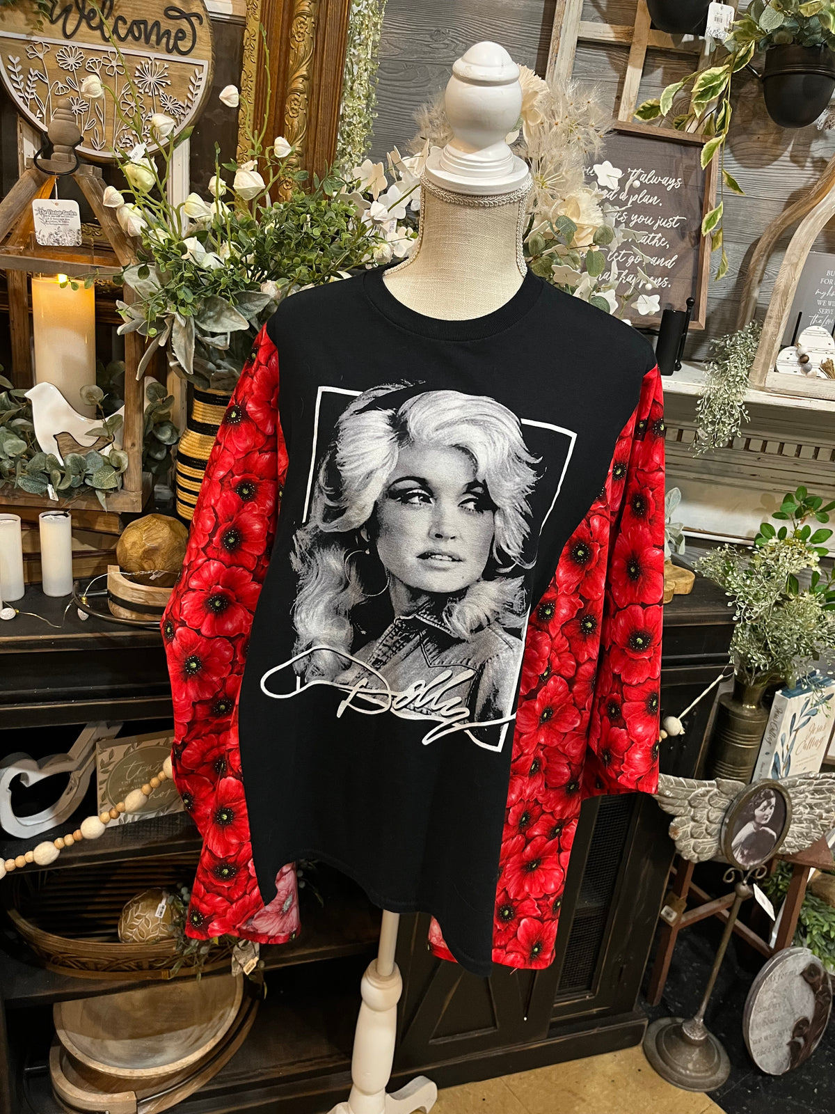 Handmade Flutter Sleeves Shawl | Reclaimed Dolly Graphic Tee