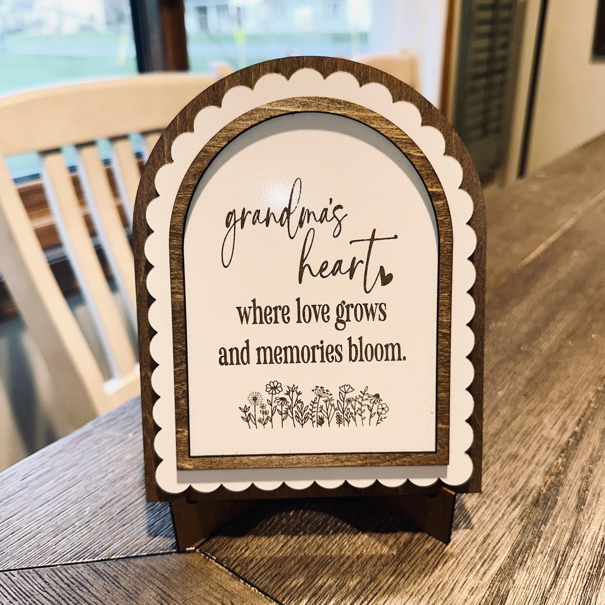 Grandma’s Heart… | Handmade Arched Art with Easel
