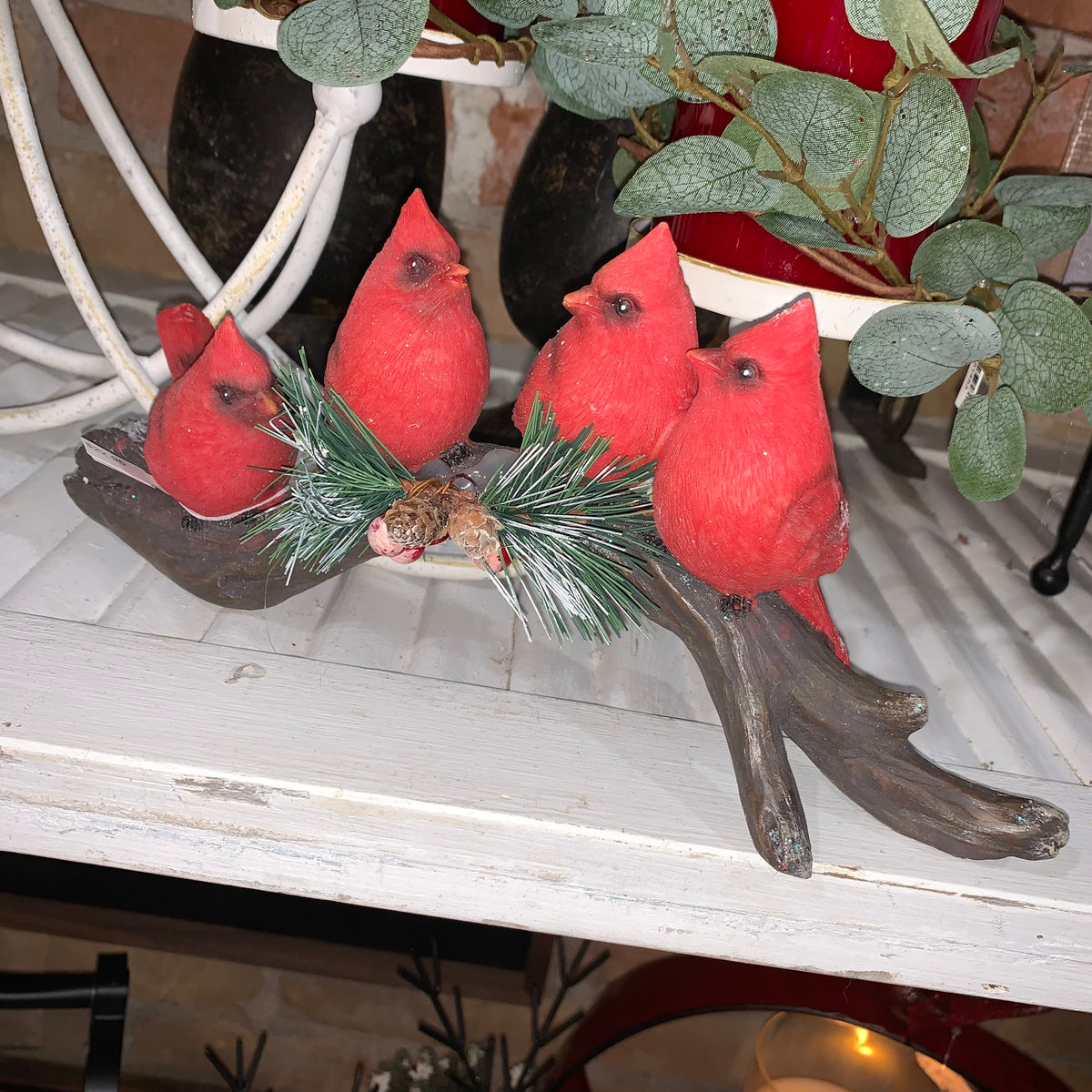 Cardinals on Snowy Branch