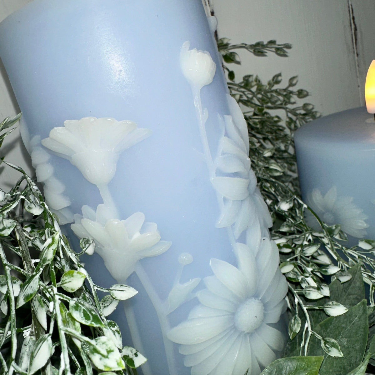 Wildflower Candle | Blue | Battery Operated