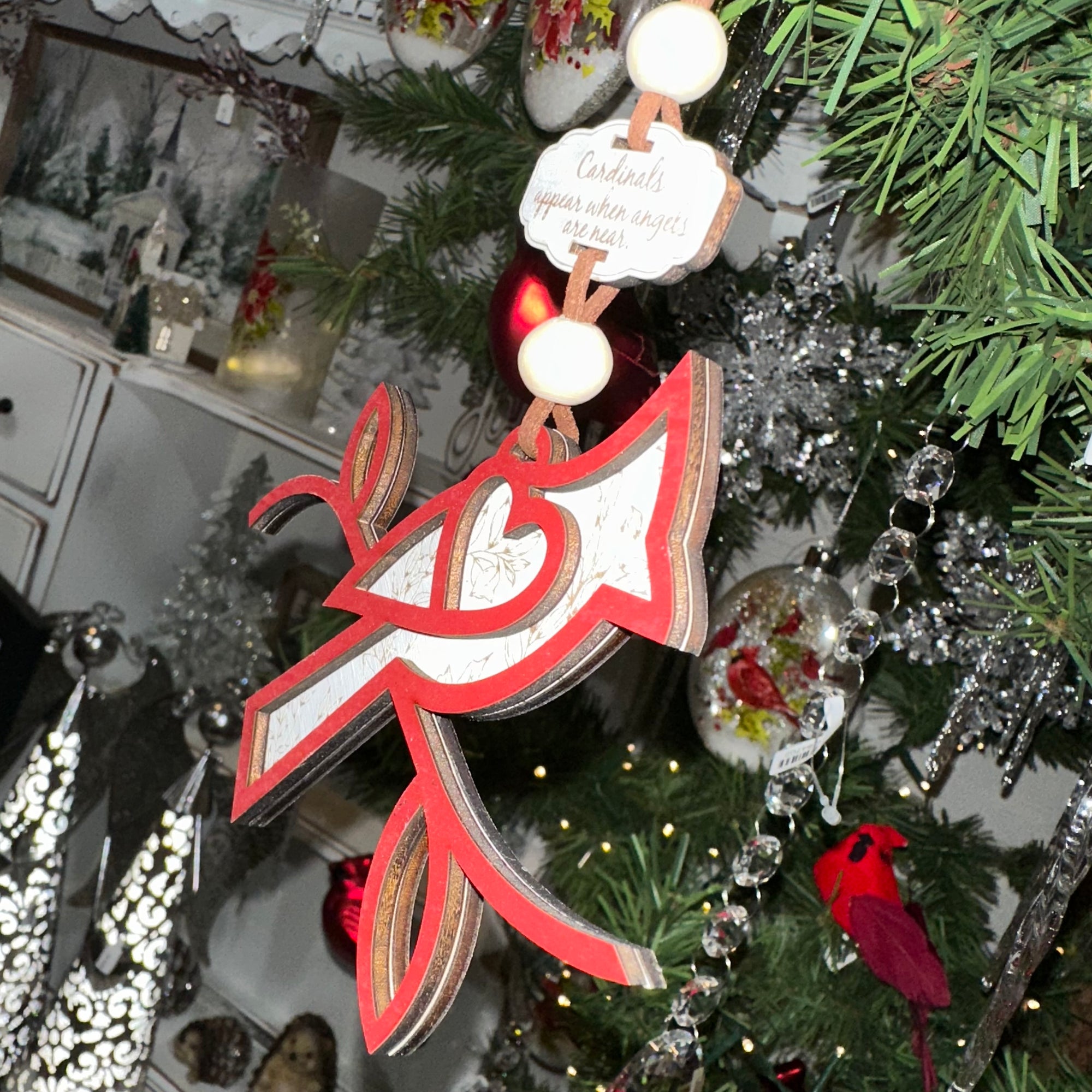 Cardinals Appear When Angels Are Near | Engraved Cardinal Ornament