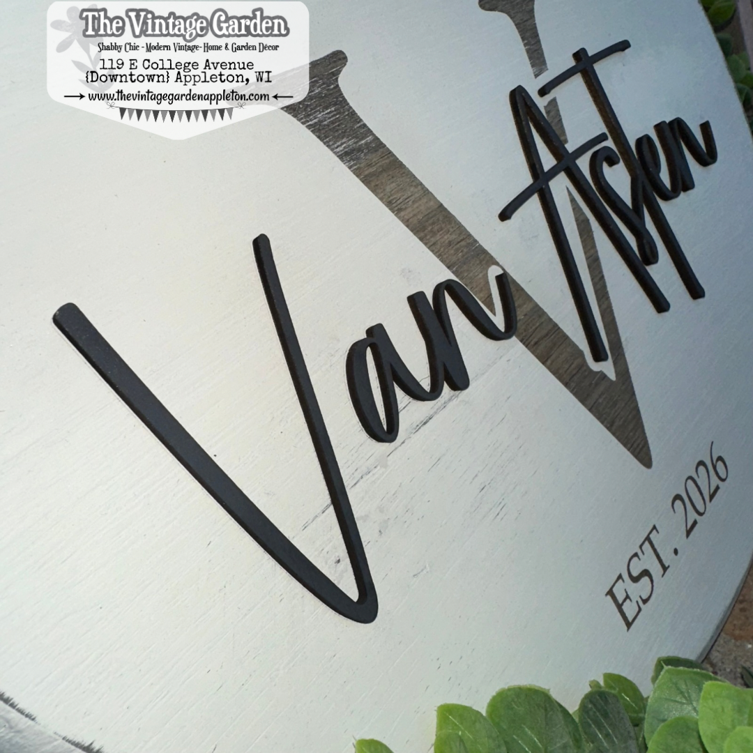 Monogrammed Family &amp; Established Date Sign | Custom Sign