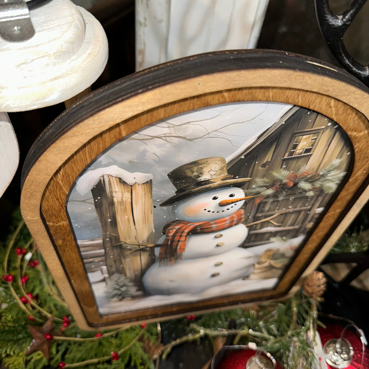 Rustic Snowman | Arched Art