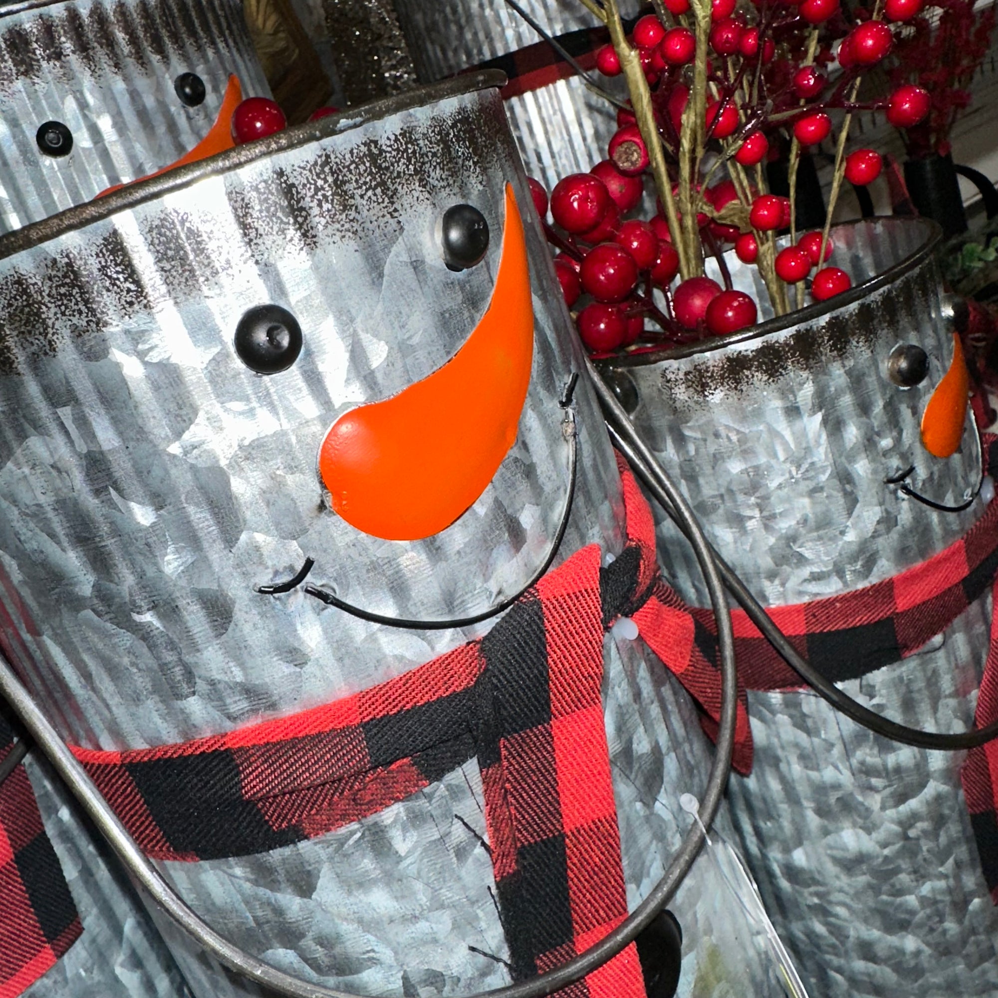 Snowman Pail with Scarf