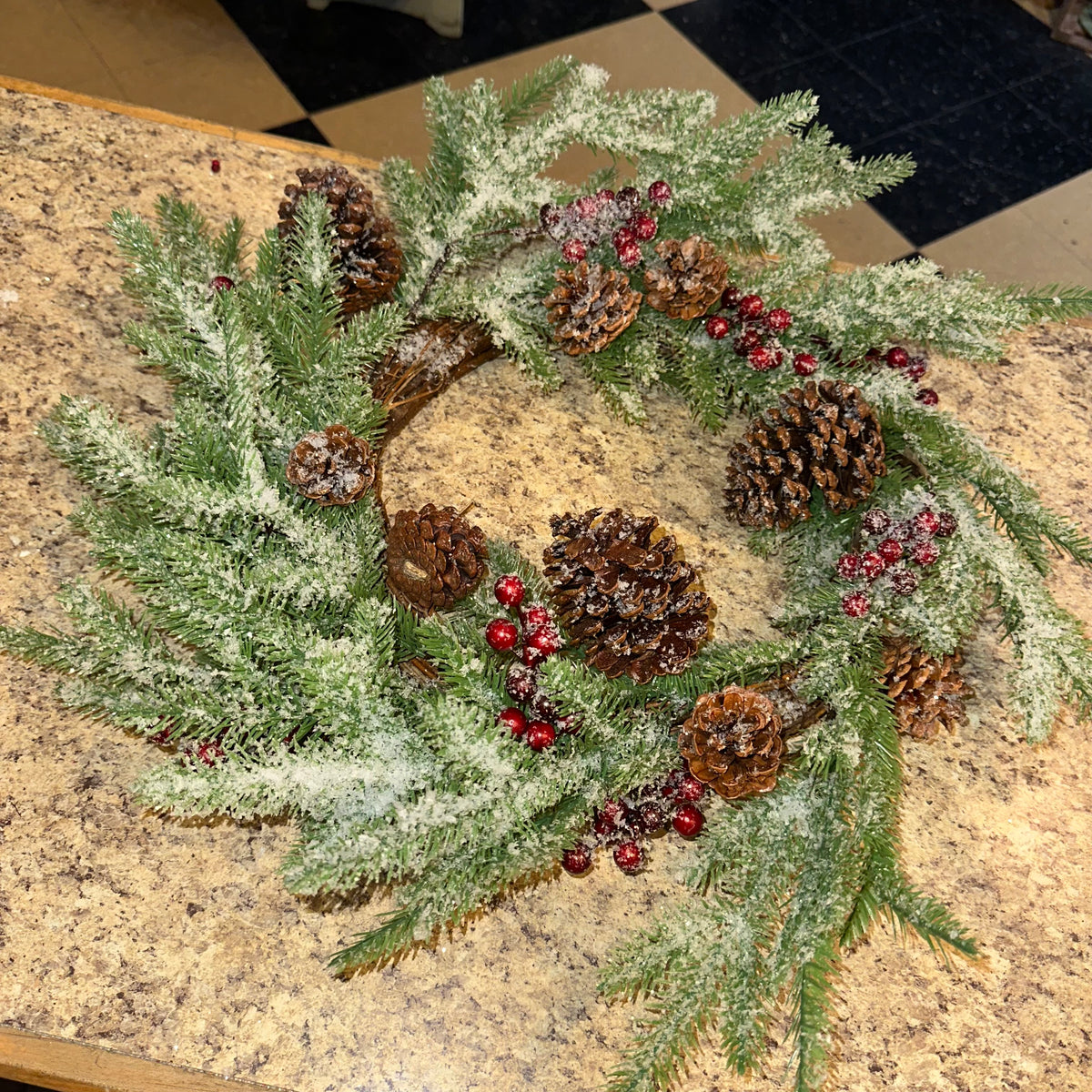 Snowy Pine &amp; Berry Wreath | 24&quot;