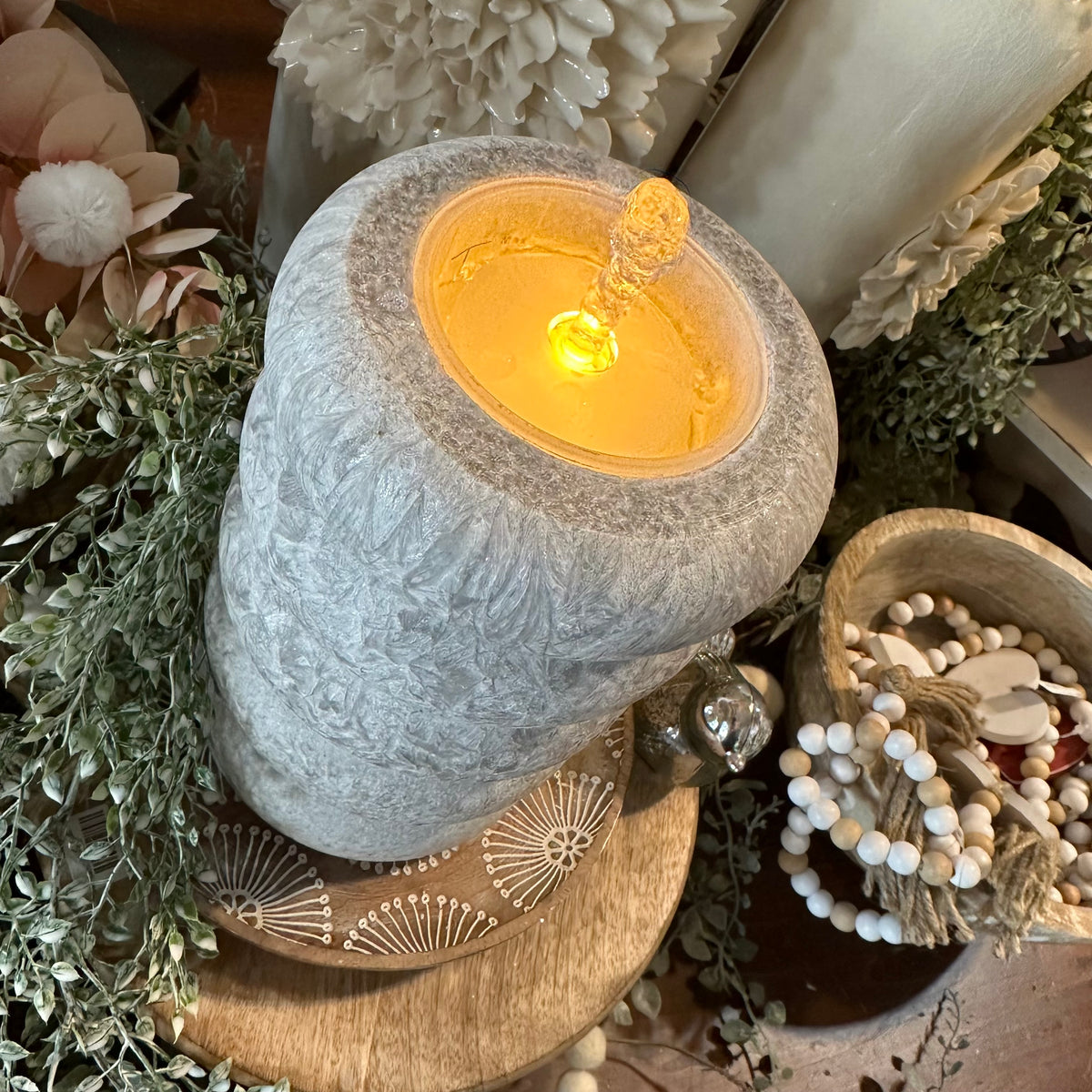 Candle Fountain | Stone Look