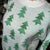 Pearl Beads Tree Sweater | Green & Ivory