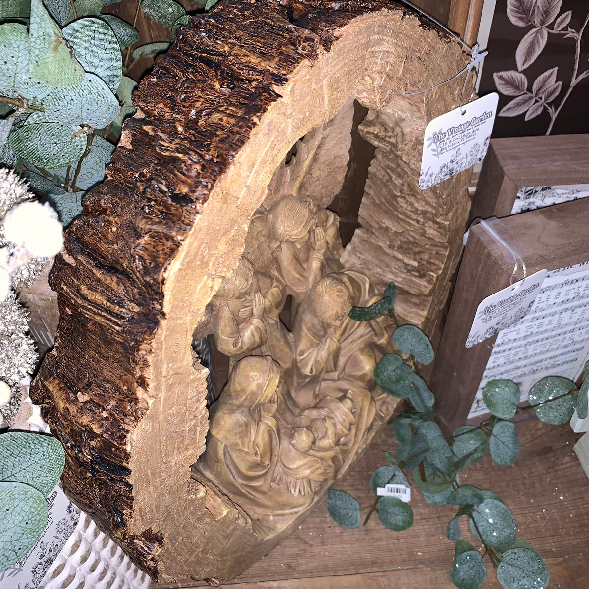 Holy Family Nativity Scene | Log Cutout