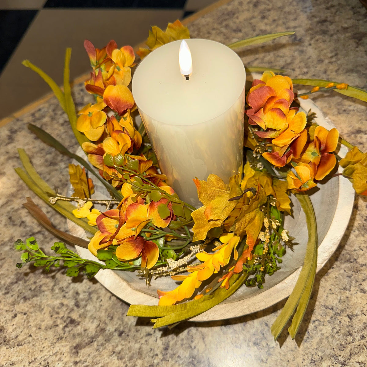 Autumn Hydrangea Candle Ring | 12-18&quot;